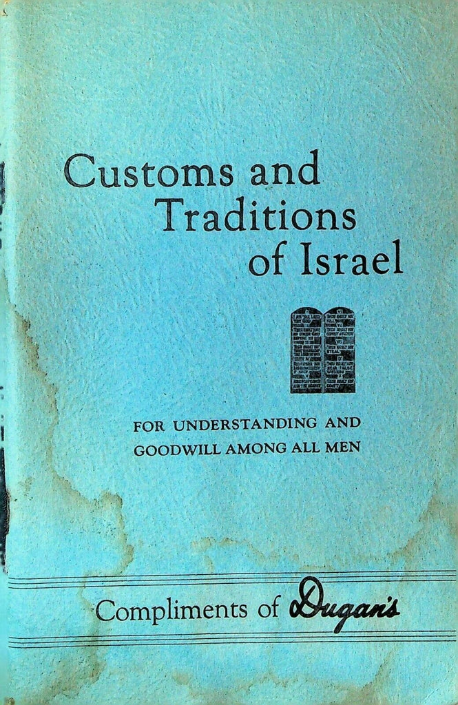 Customs & Traditions of Israel Booklet 1960 Dugan Brothers Bakery