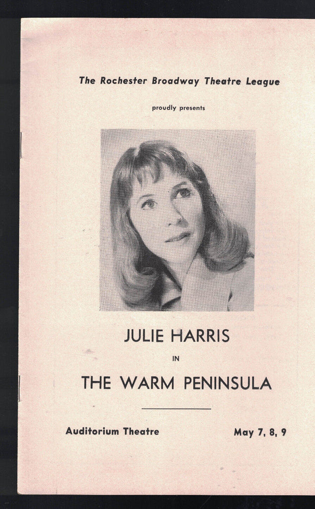 The Warm Peninsula Program Julie Harris RBTL Auditorium Theatre May 7 1959