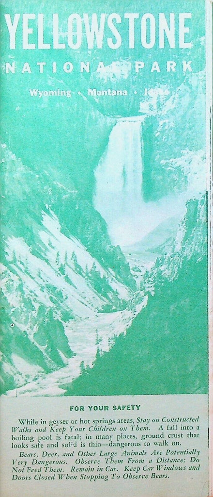 Yellowstone National Park Wyoming Montana Idaho Brochure 1961