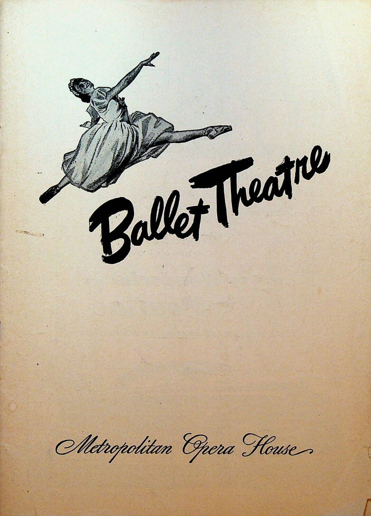 Ballet Theatre Playbill October 7 1952 Igor Youskevitch Alicia Alonso