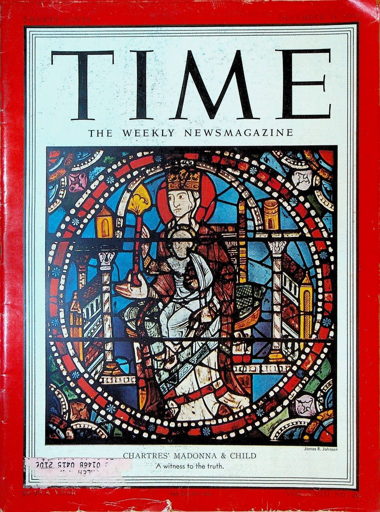 Time Magazine December 24 1951 Chartres Madonna & Child Christmas Ads Coke