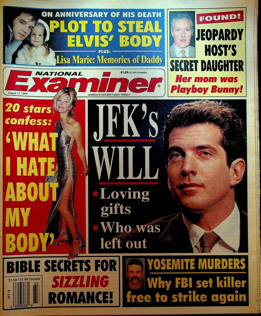 National Examiner August 17 1999 JFK Jr Alex Trebek Elvis Lisa Marie Presley