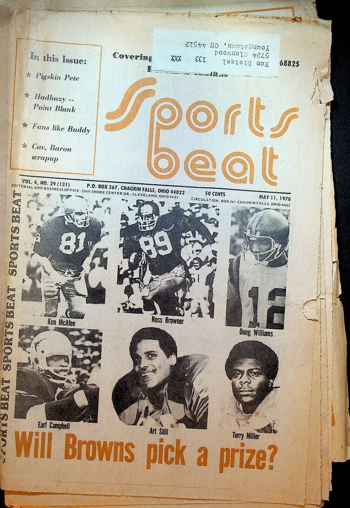Sports Beat Magazine May 11 1978 Ear; Campbell Doug Williams Buddy Bell