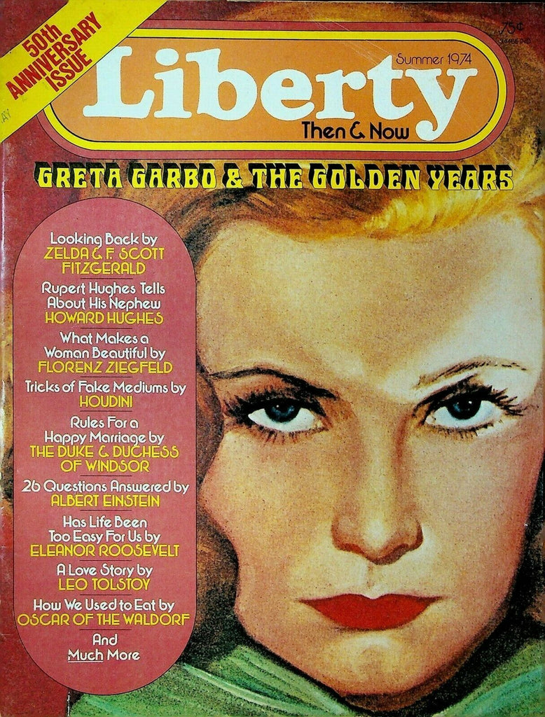 Liberty Magazine Summer 1974 F Scott Fitzgerald Houdini Howard Hughes Einstein