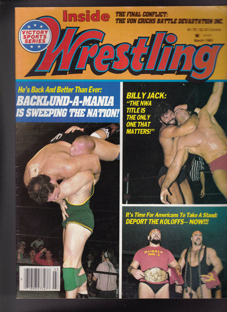 Inside Wrestling Magazine Billy Jack Koloff Backlund Von Erichs March 1985
