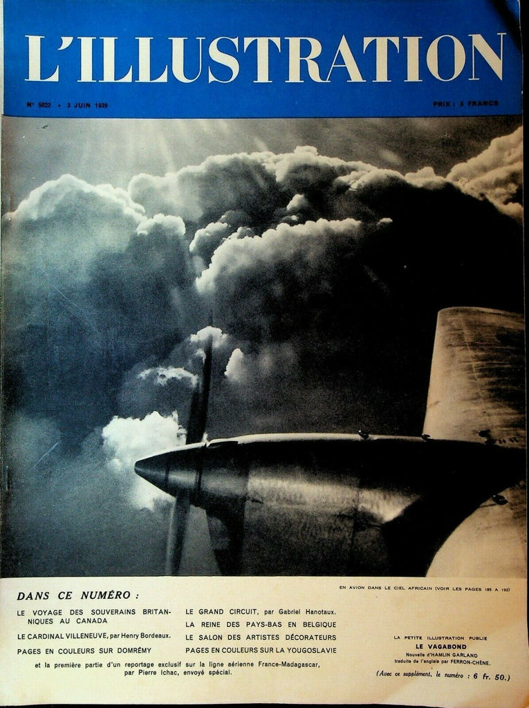 L'Illustration Magazine June 3 1939 Cardinal Villeneuve Yugoslavia