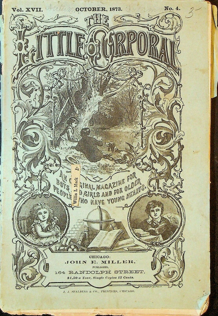 The Little Corporal Magazine October 1873 Helen Weeks Belle Cooke Julia Ballard