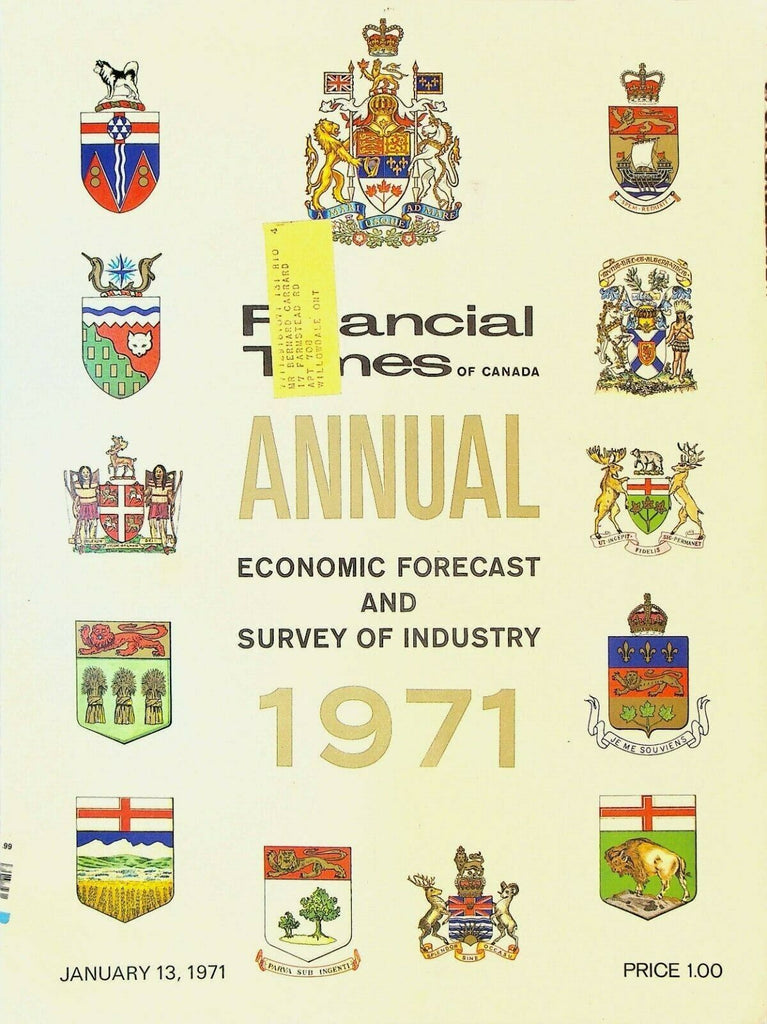 Financial Times of Canada Annual Economic Forecast & Survey of Industry 1971