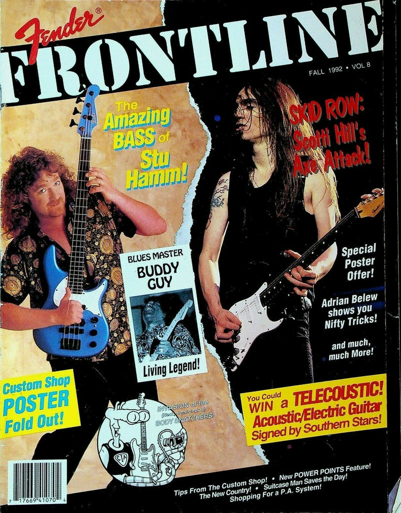 Fender Guitar Frontline Magazine #8 Fall 1992 Skid Row Stu Hamm Buddy Guy