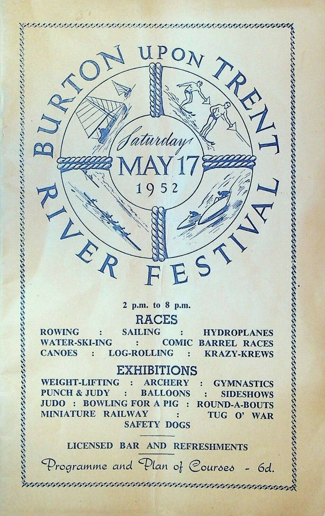 Burton Upon Trent River Festival Program May 17 1952