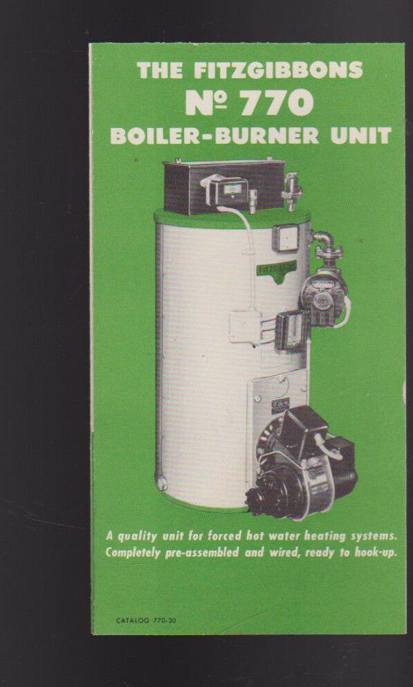 Fitzgibbons #770 Boiler Burner Unit Brochure 1953