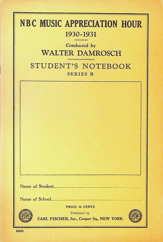NBC Music Appreciation Hour Booklet 1930-31 Series B Student Notebook