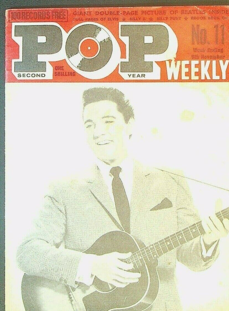 Pop Weekly #11 November 9 1963 Elvis Presley the Beatles Rick Nelson