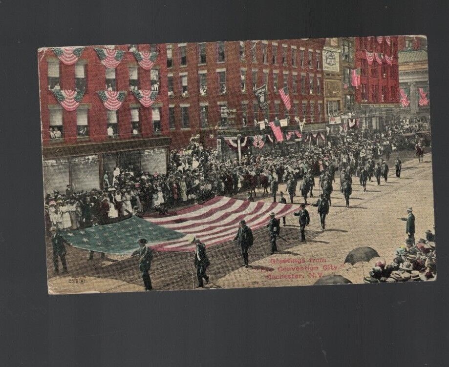 Greetings from Rochester NY The Convention Center US Flag Parade