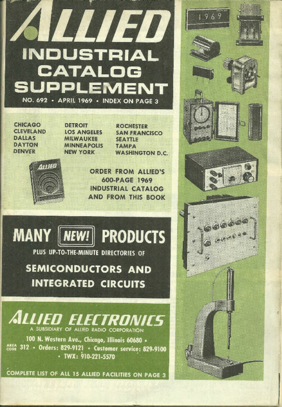 Allied Industrial Catalog Supplement #692 April 1969 Semiconductors