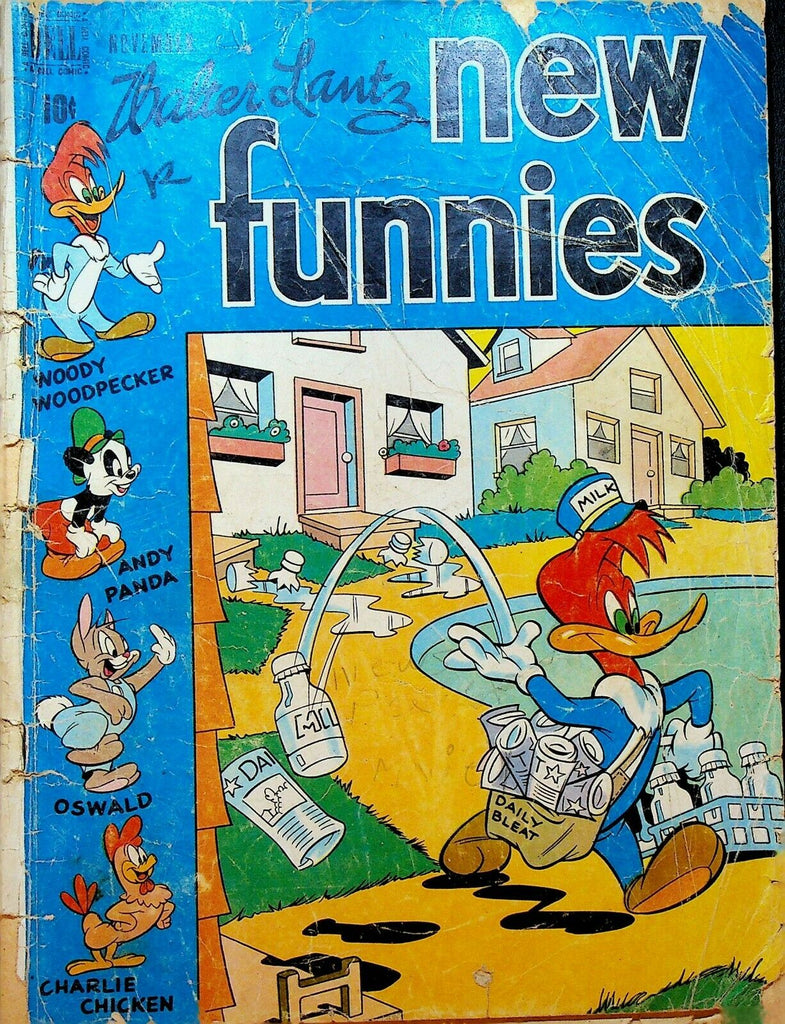 New Funnies 153 Dell Comics 1949 Woody Woodpecker Milk Delivery