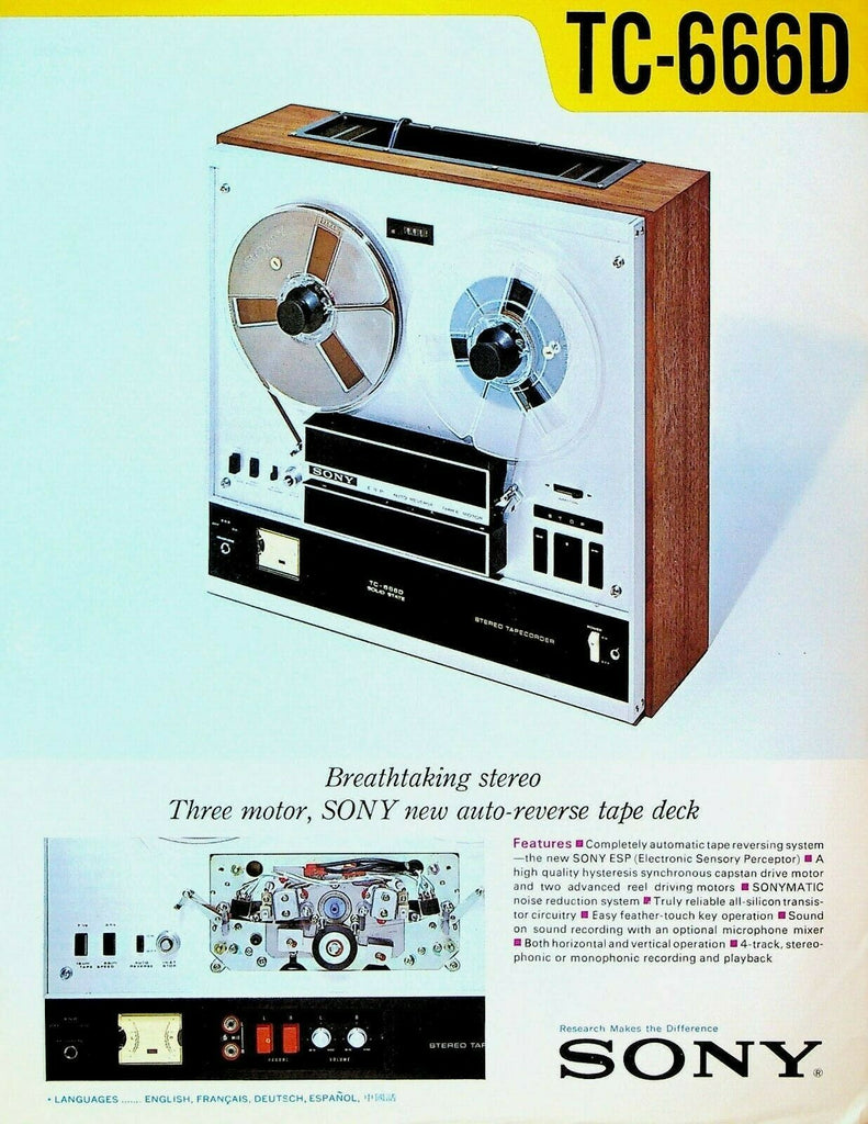 Sony TC-666D Auto-Reverse Taper Deck Advertising Brochure