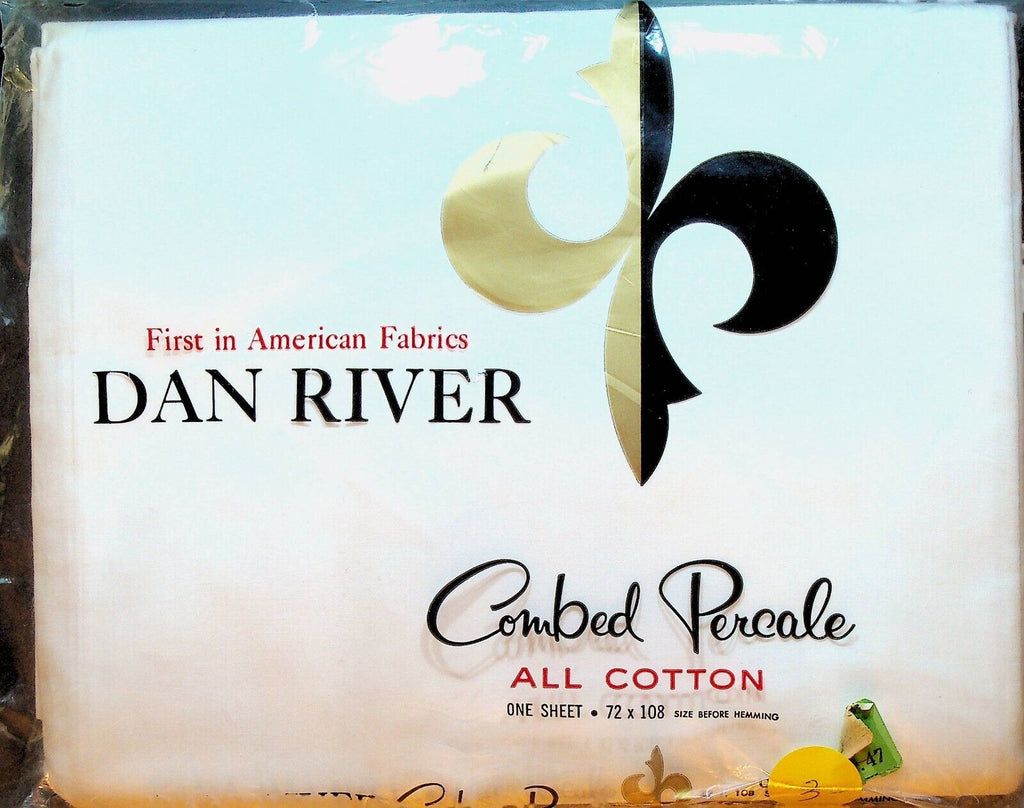 Dan River Combed Percale Balanced Flat Sheet NOS Sealed Double Bed