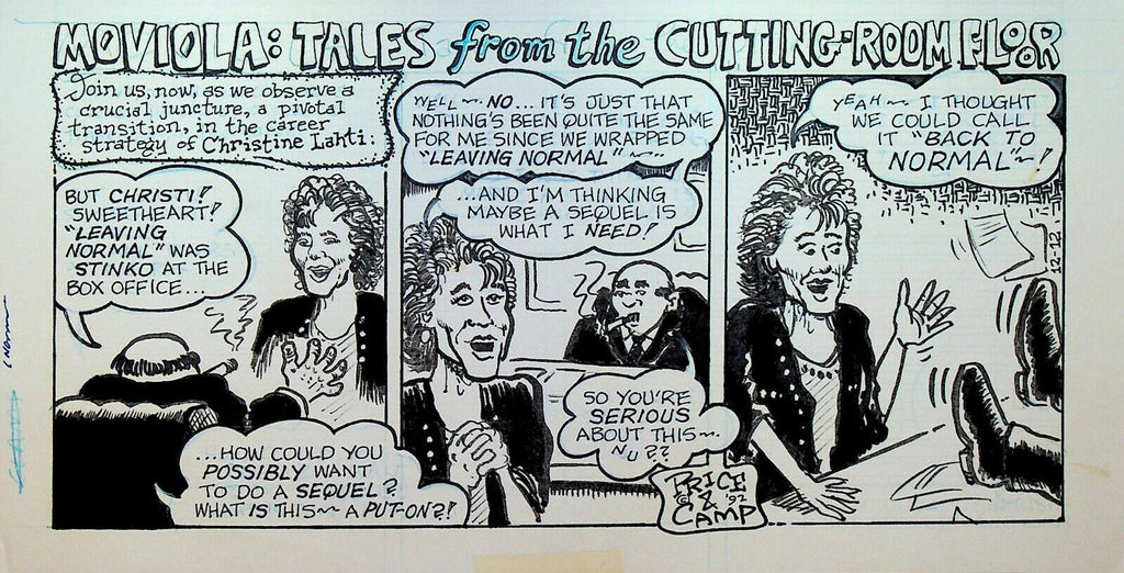 Christine Lahti Moviola Comic Strip Original Art Satire 1992 Price & Todd Camp