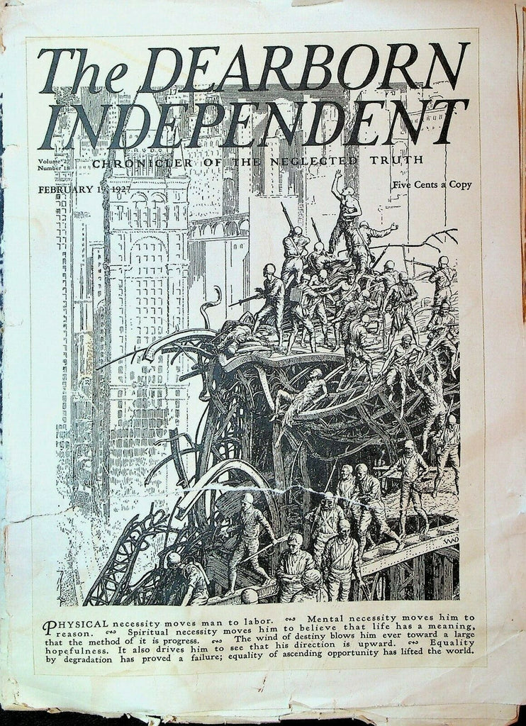 The Dearborn Independent February 19 1927 Milwaukee Crime Military Tank