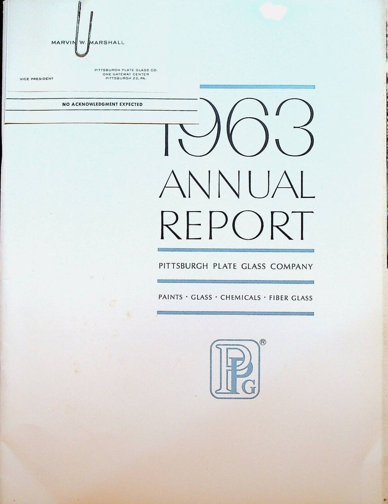Pittsburgh Plate Glass Company Annual Report 1963