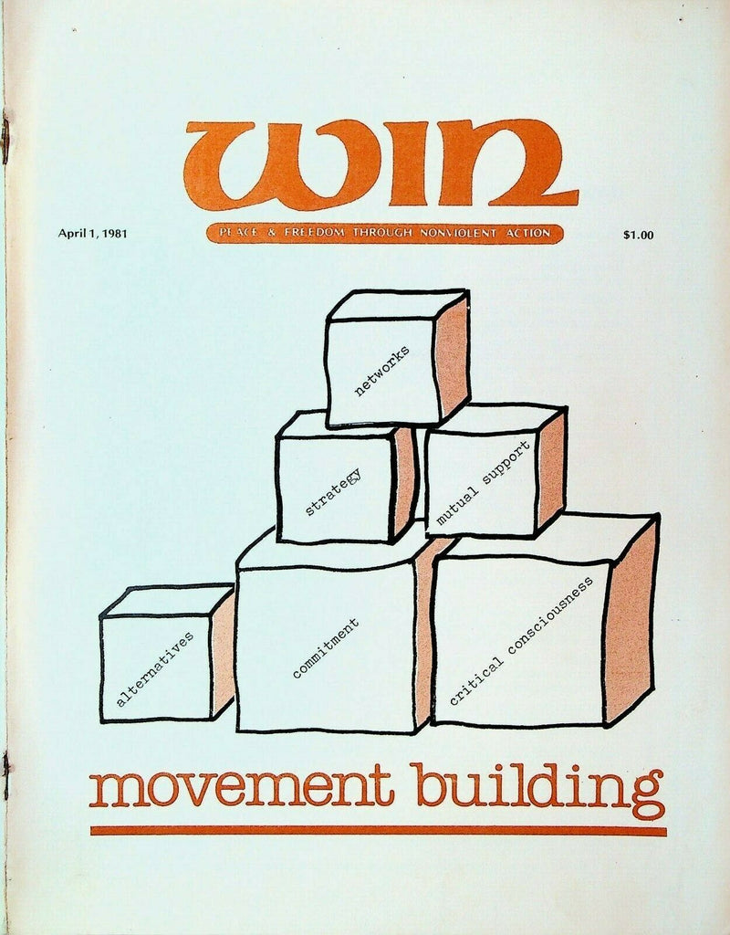 Win Magazine April 1 1981 Three Mile Island Lynn Johnson War Tax Resisters