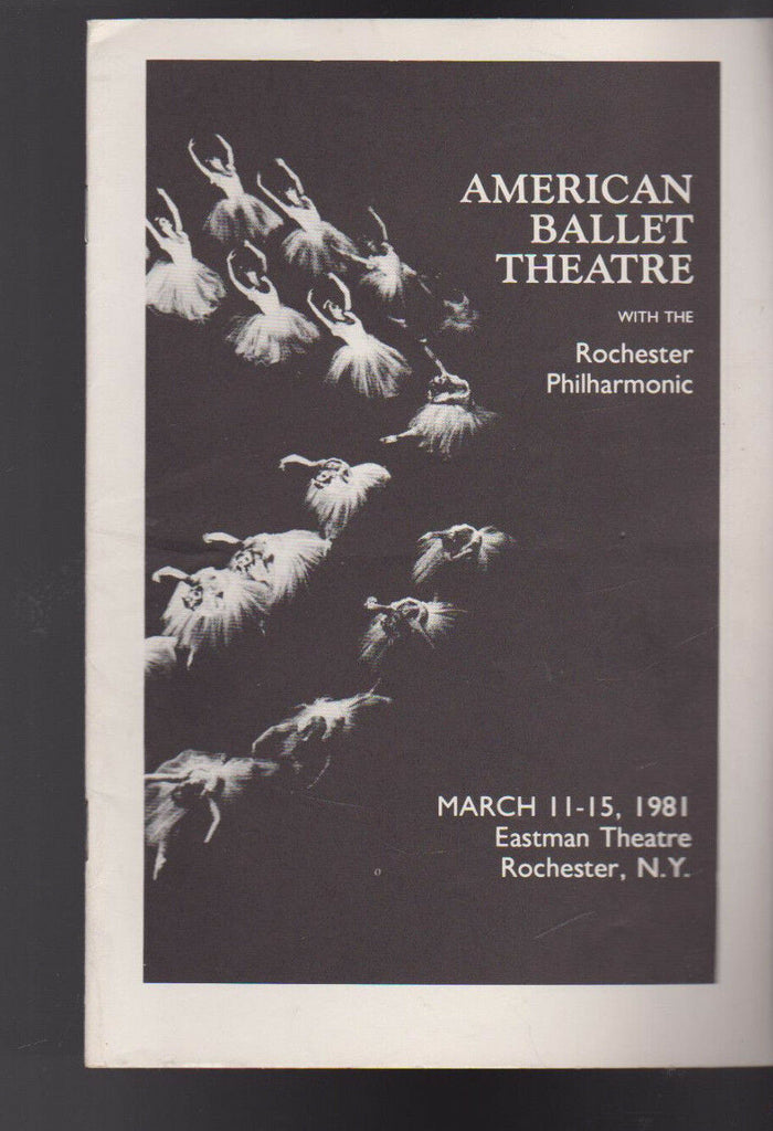 American Ballet Theatre Rochester Philharmonic Program March 11 1981