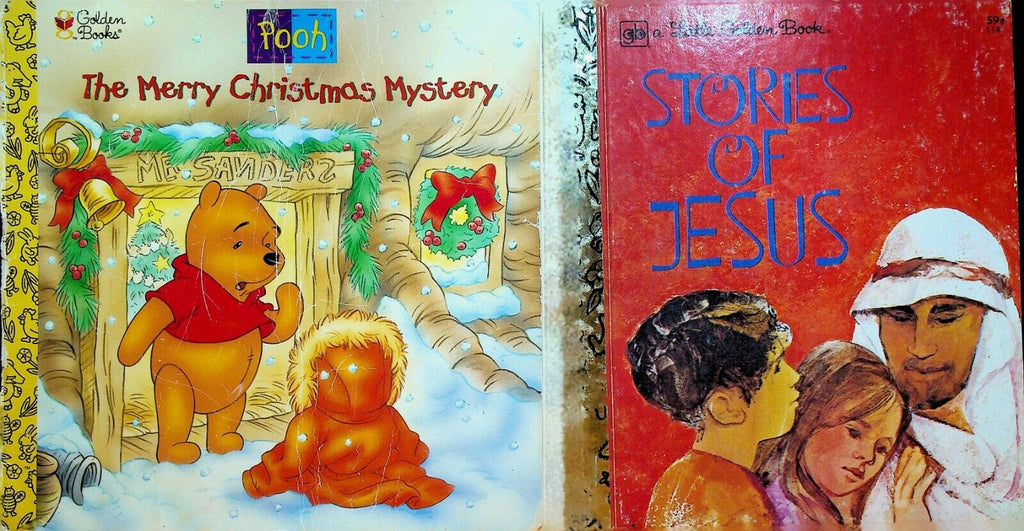 Children's Christmas Book Lot of 6 Junior Elf Little Golden Books Pooh Eve