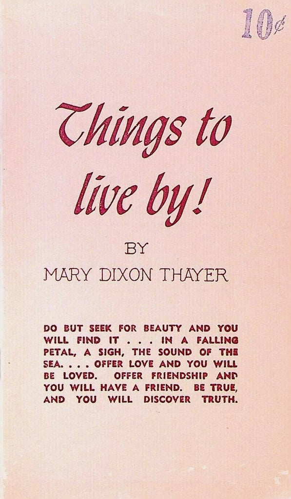 Things to Live By! by Mary Dixon Thayer Booklet Paulist Press 1955