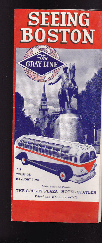 Seeing Boston the Gray Line 1950s Brochure