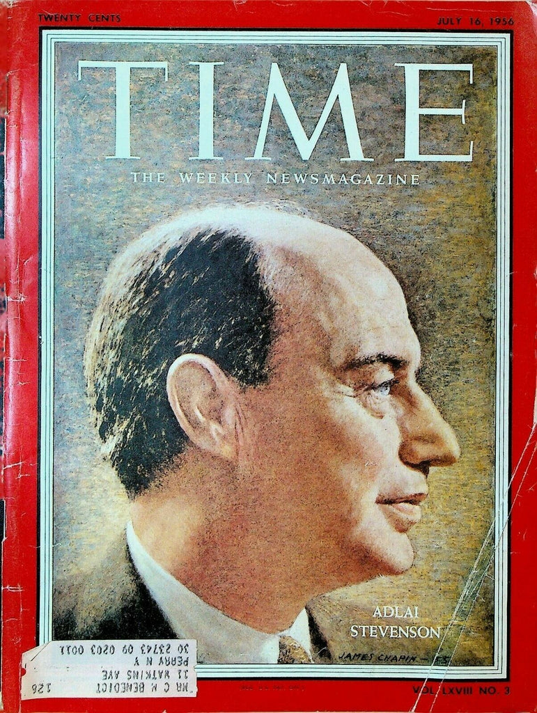 Time Magazine July 16 1956 Adlai Stevenson Wimbledon Mayor Richard Daley