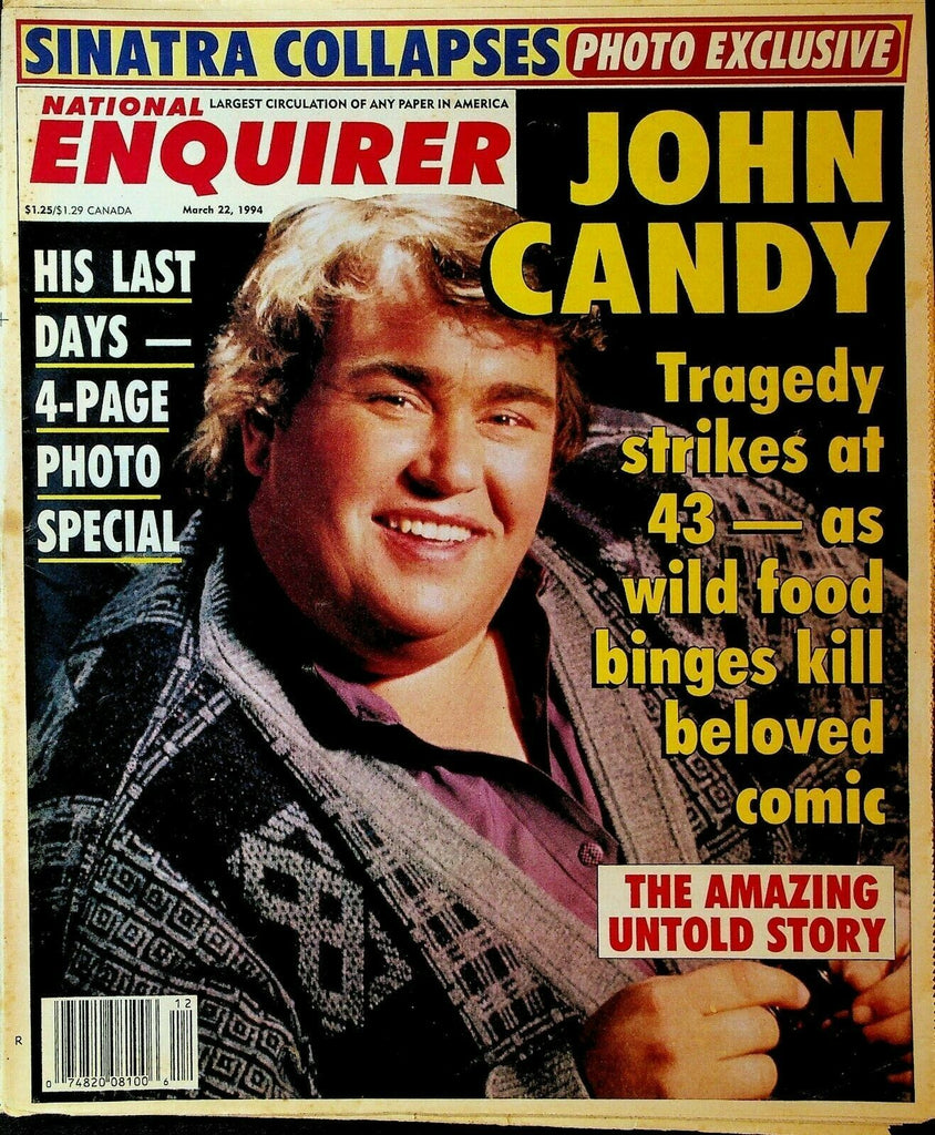 National Enquirer March 22 1994 John Candy Frank Sinatra