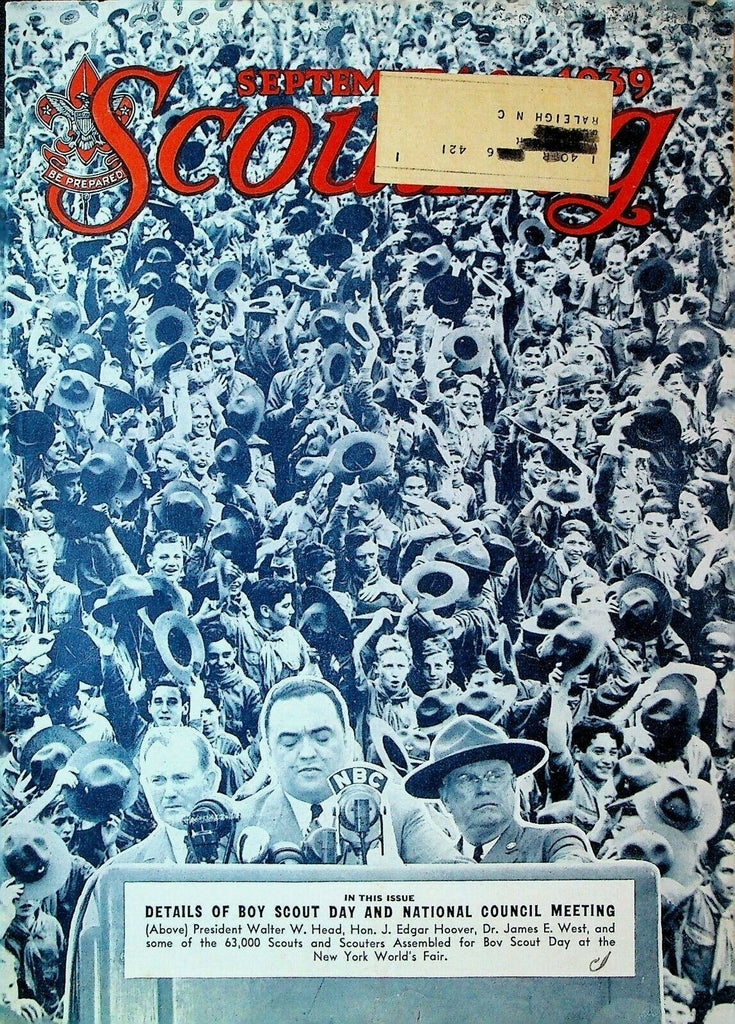 Scouting Magazine September 1939 BSA National Council Meeting J Edgar Hoover FBI