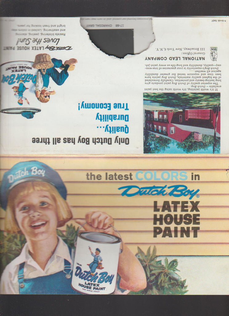 Latest Colors in Dutch Boy Latex House Paint Ad Brochure 1966
