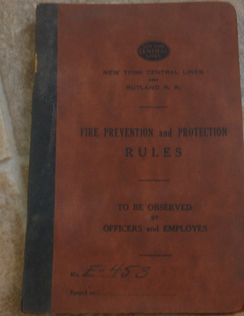 New York Central Lines Prevention & Protection Rules Book 1950s Railroad Trains