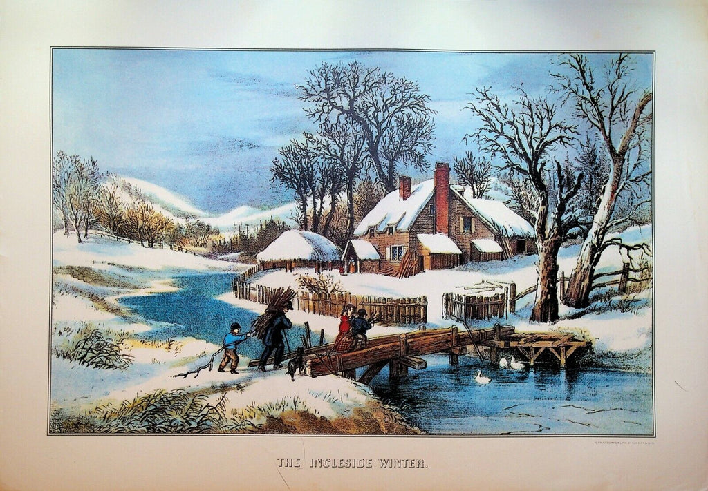 Currier & Ives Calendar Topper 1974 The Ingleside Winter