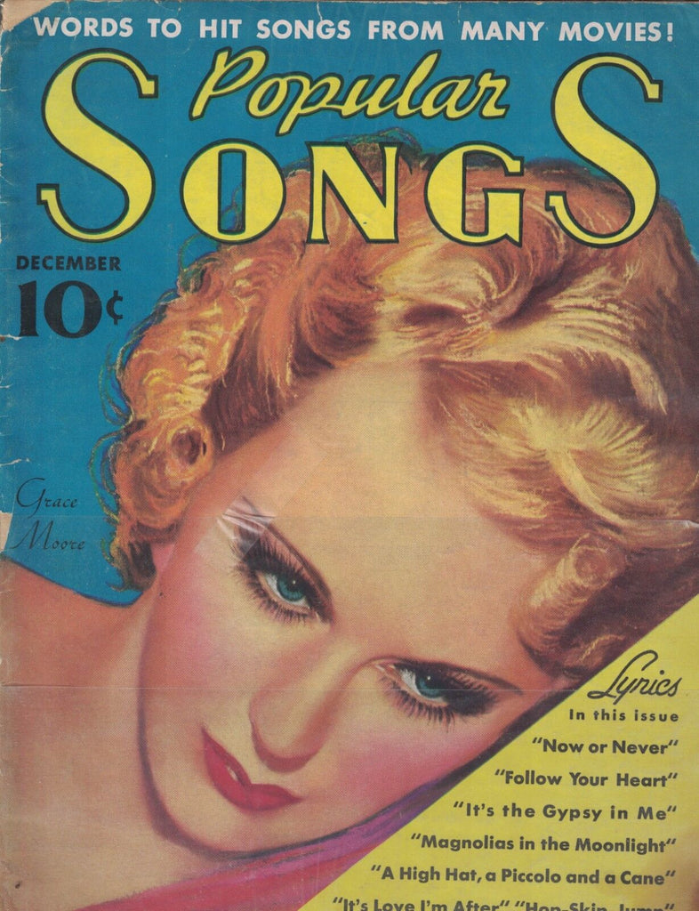Popular Songs Magazine December 1936 Grace Moore Jane Withers Alice Faye