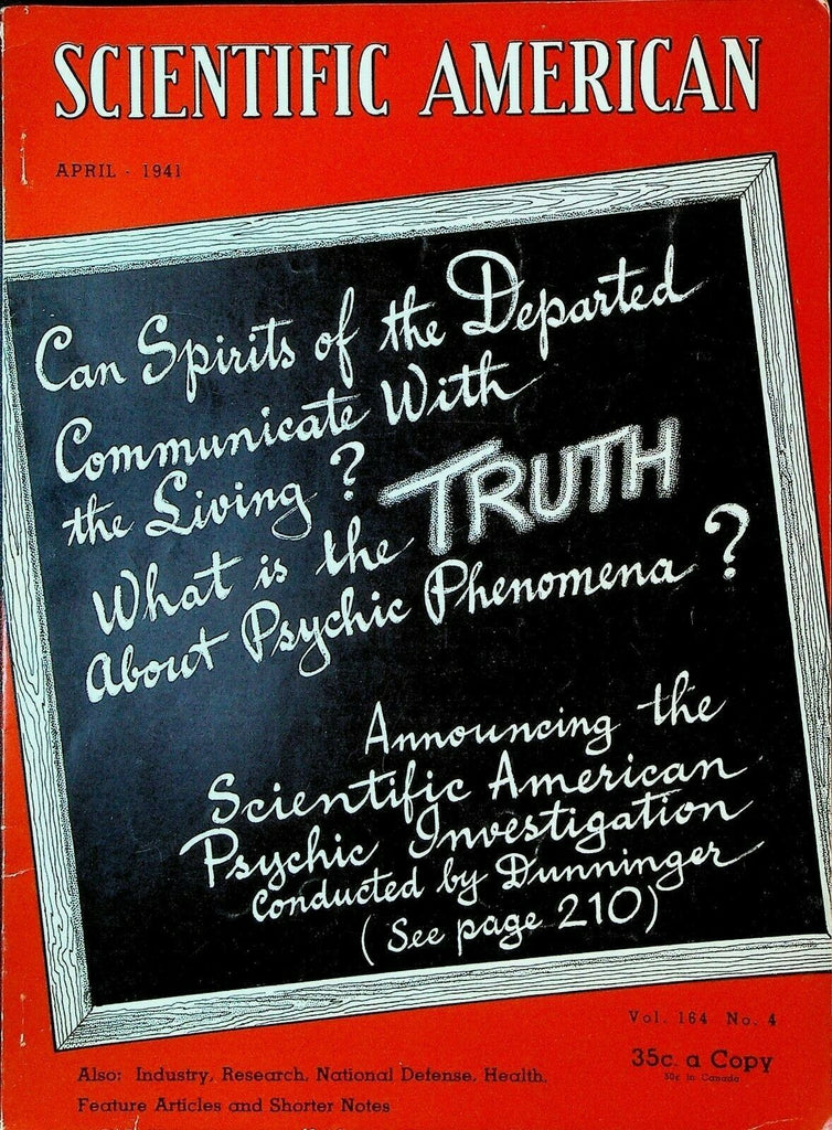Scientific American April 1941 Margaret Ingels Search for the Supernatural