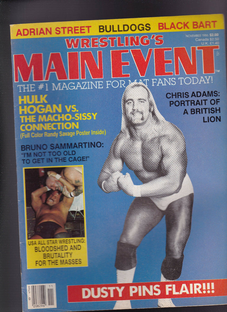 Wrestling's Main Event Magazine Hulk Hogan Bruno Sammartino November 1986
