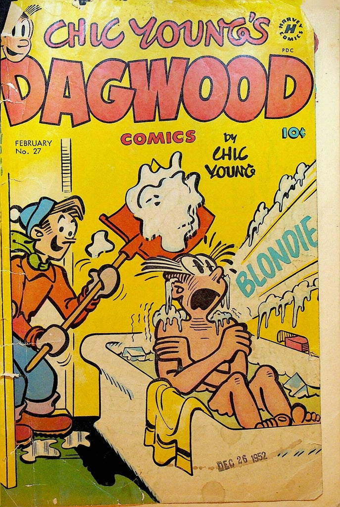 Dagwood 27 Harvey Comics Bathtub Snow Shovel 1953