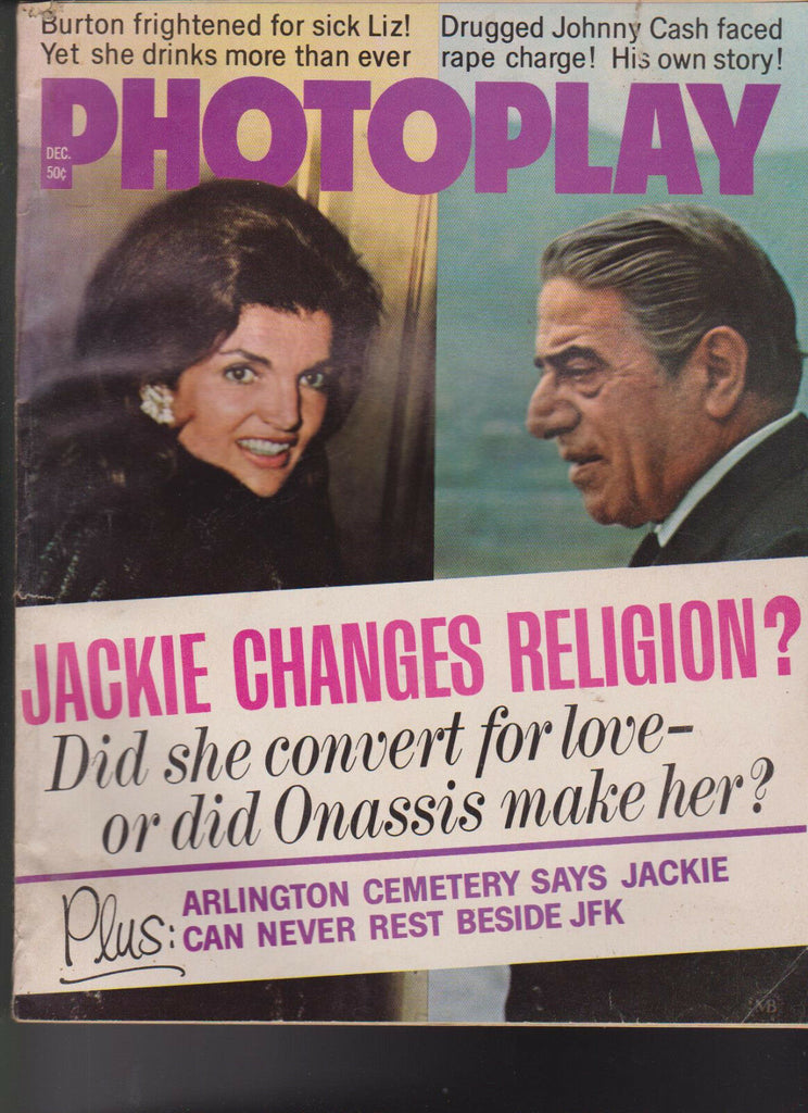 Photoplay December 1970 Jackie Onassis Johnny Cash Liz Taylor Richard Burton