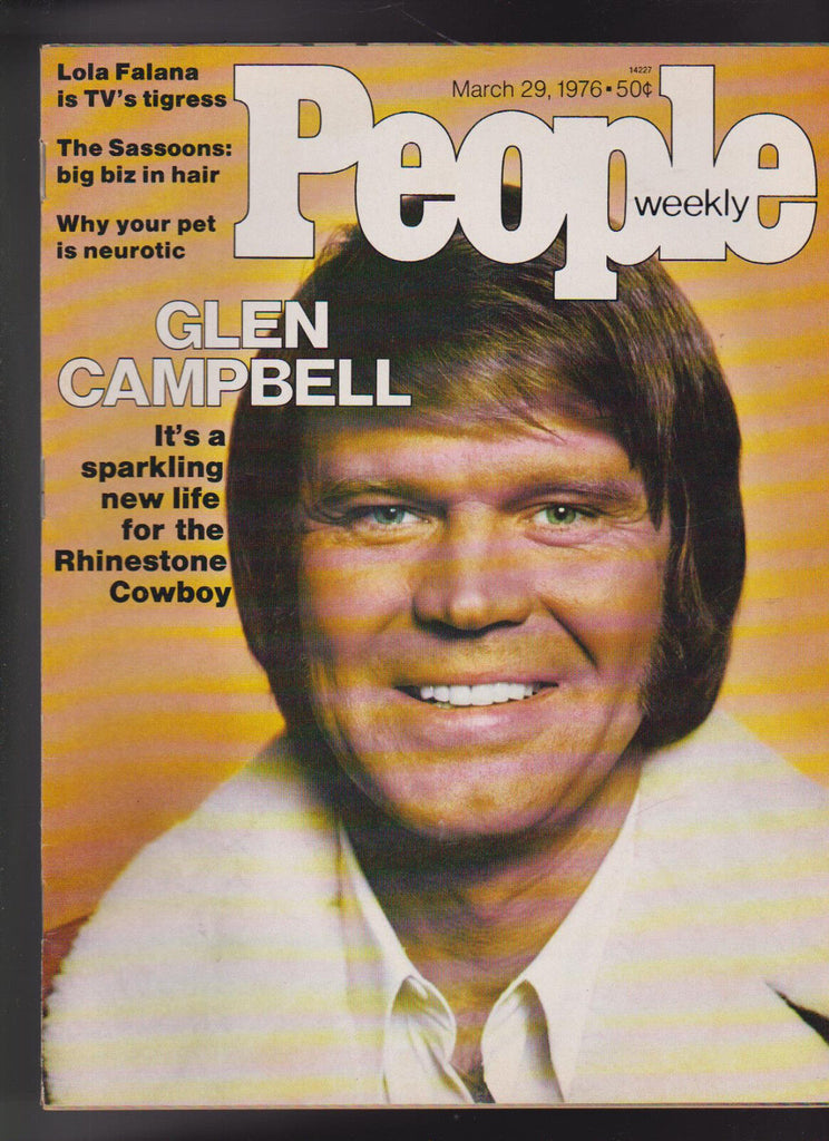 People Magazine Glen Campbell Lola Falana Sassoons March 29 1976 Free S/H