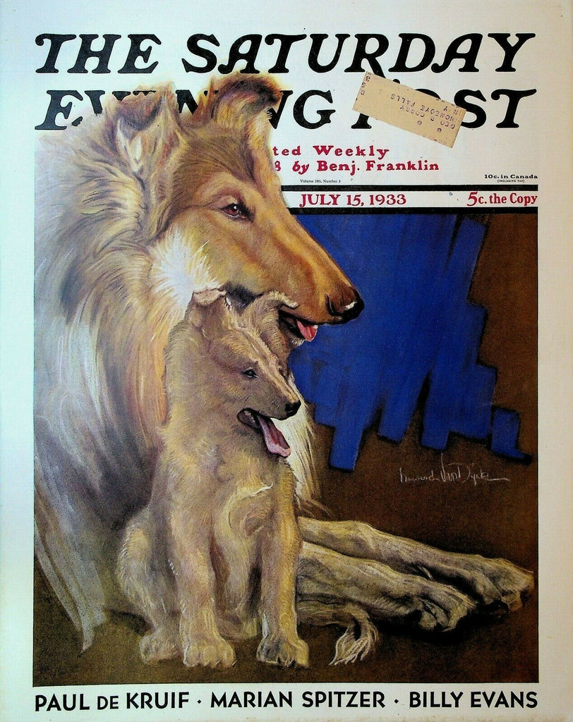 Saturday Evening Post July 15 1933 Howard Van Dyck PG Wodehouse Carl Hubbell