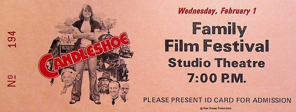 Candleshoe Disney Family Film Festival Ticket February 1 1978