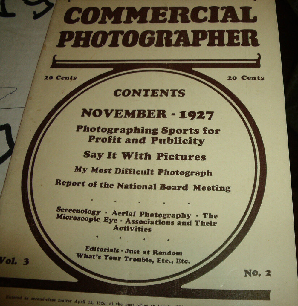 The Commercial Photographer Magazine November 1927 Photographing Sports