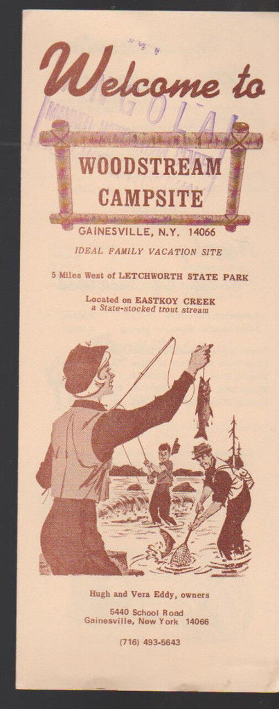 Welcome to Woodstream Campsite Gainesville NY Brochure 1970s