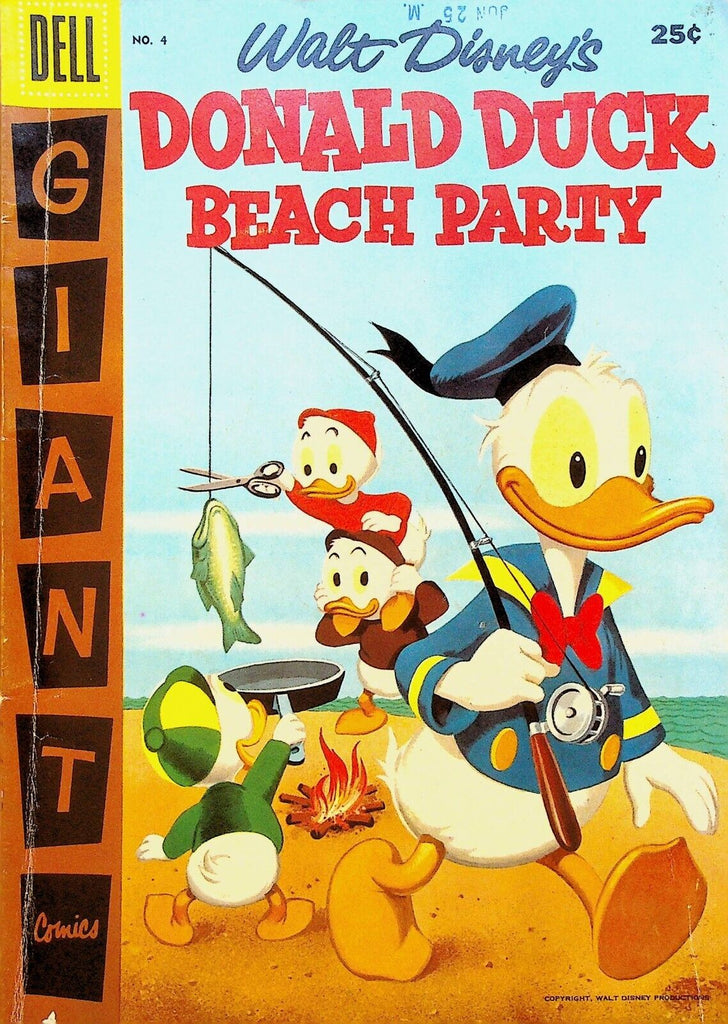 Donald Duck Beach Party 4 Dell Giant Comics 1957 Huey Dewey Louie