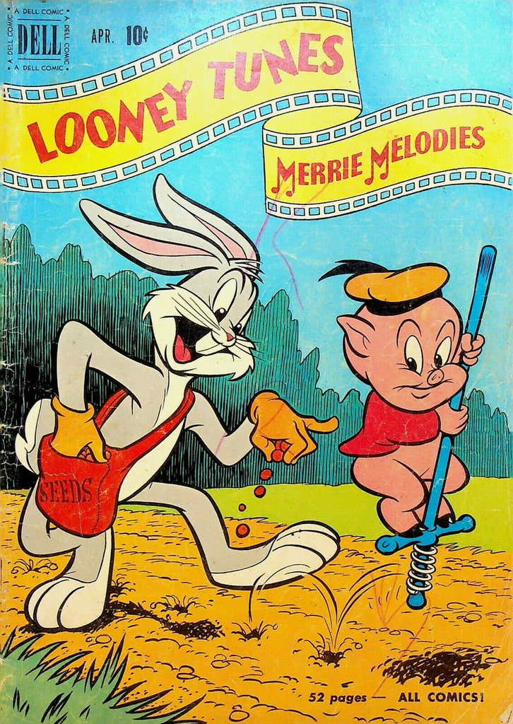 Looney Tunes 114 Dell Comics 1951 Bugs Bunny Planting Garden Pogo Stick