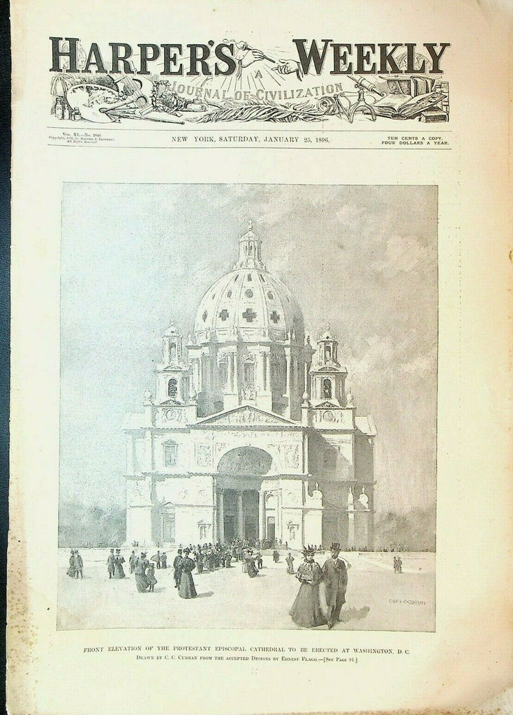 Harper's Weekly Magazine January 25 1896 RF Zogbaum Civil War Armenia