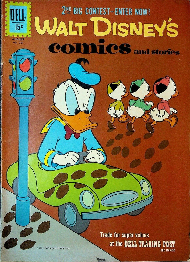 Walt Disney's Comics & Stories 251 Dell Comics 1961 Donald Duck Car Red Light